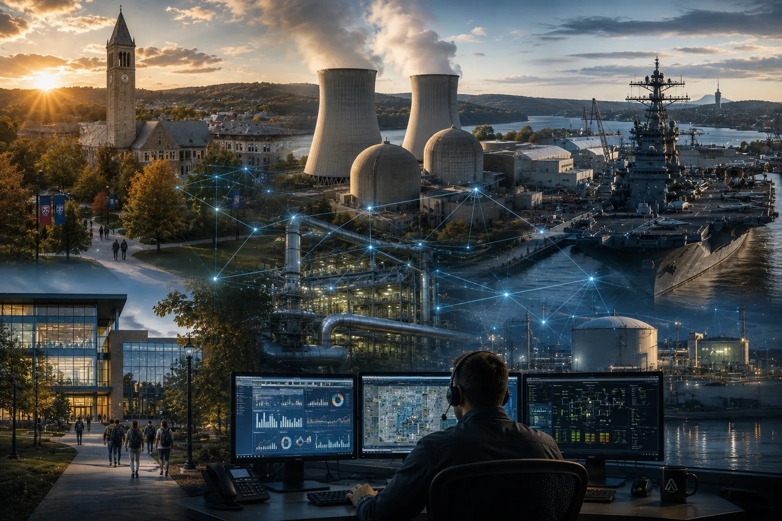 Critical infrastructure protection: power plant, port facility, and geospatial monitoring overlays